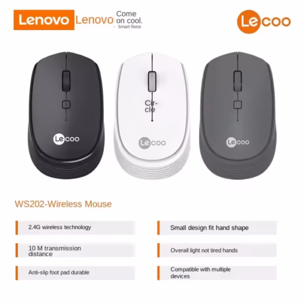 USB Wireless Mouse 4D Mini LED Backlit – 1200/1600 DPI, Ambidextrous
